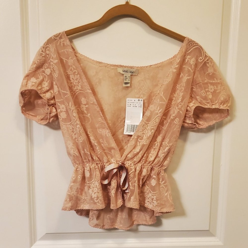 MNG Suit Pink Babydoll Top Size Small New With Tags